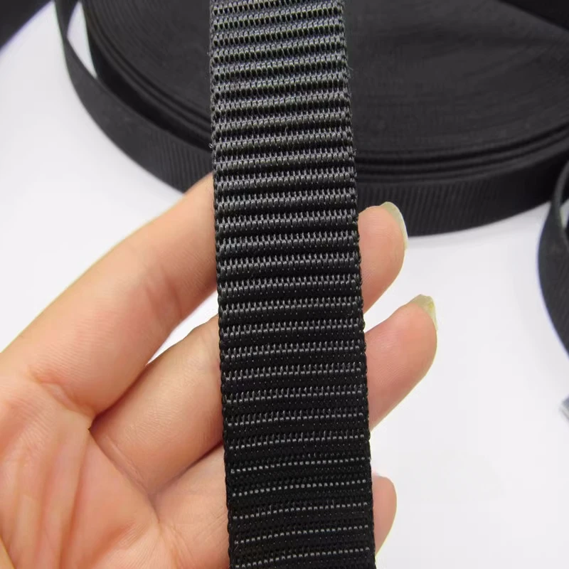 Black Nylon PP Webbing Lifting Belt, Safety Belt, Brake Rope, Waist Belt, Binding Rope, Plain Belt Strip 3mm