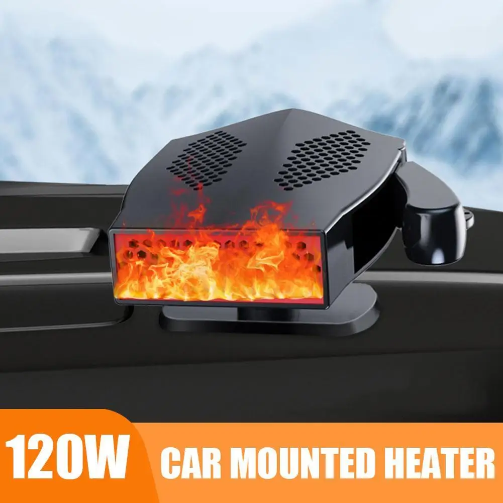 

12V Car Heater Electric Heating Fan 360 Degree Rotary Electric Portable Defroster Dryer Windshield Defogging Demister Base P9O0