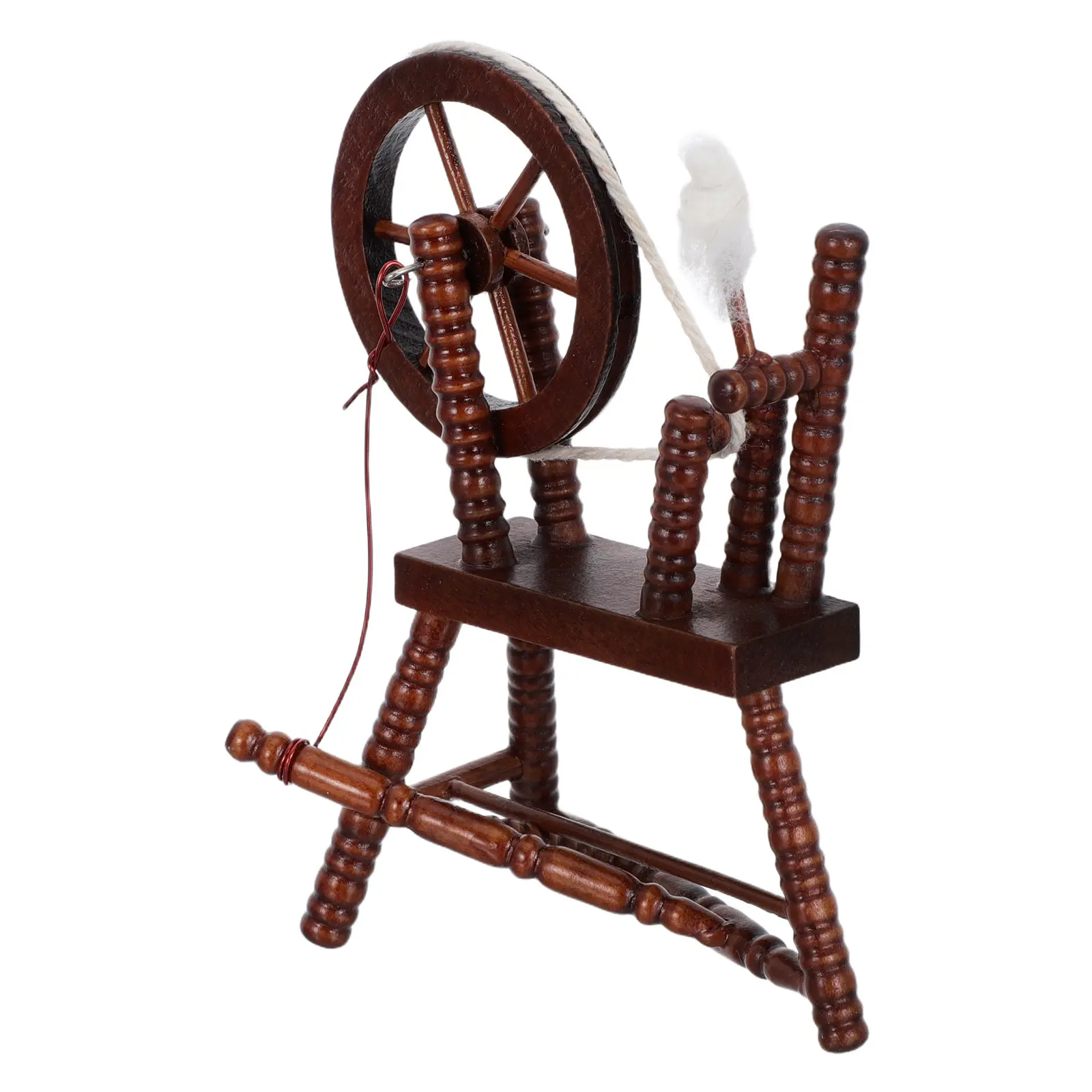 

1 шт. Миниатюрная деревянная ручная моталка для нитей, декоративный аксессуар для мебели и мини-домов, милый маленький декор для комнаты, идеально подходит для детей