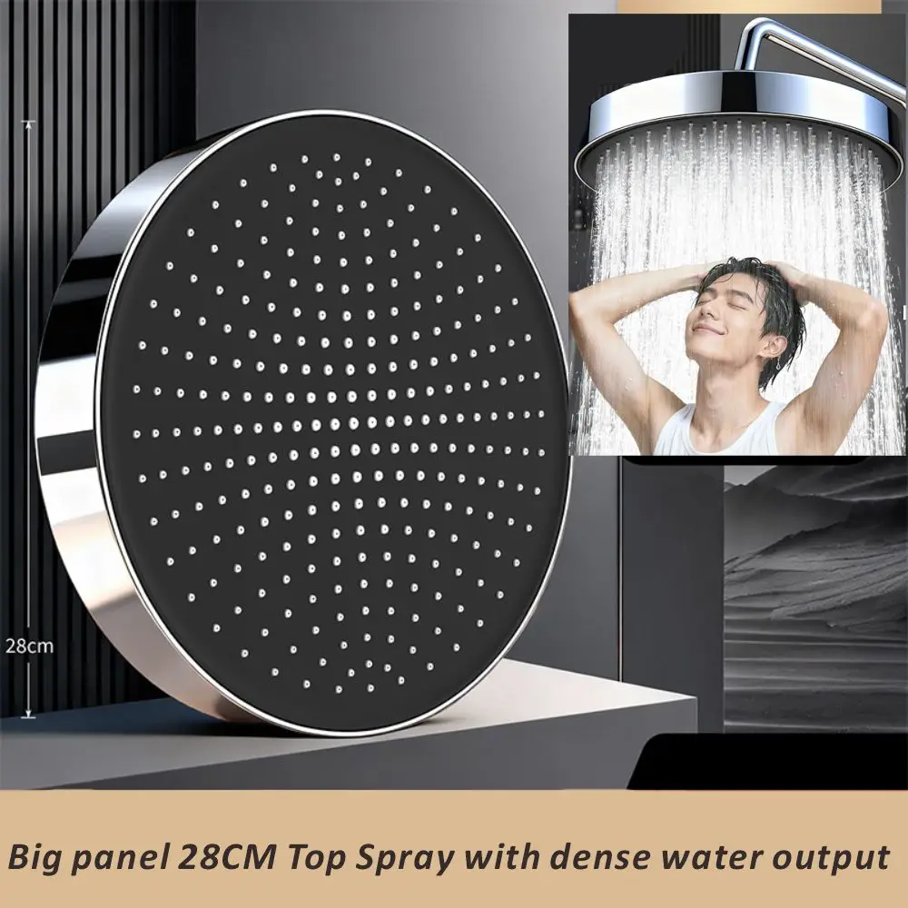 

Новая душевая лейка высокого давления 28 см с увеличенным потоком воды и поворотом на 360° ° Вращающийся водосберегающий смеситель для ванной комнаты