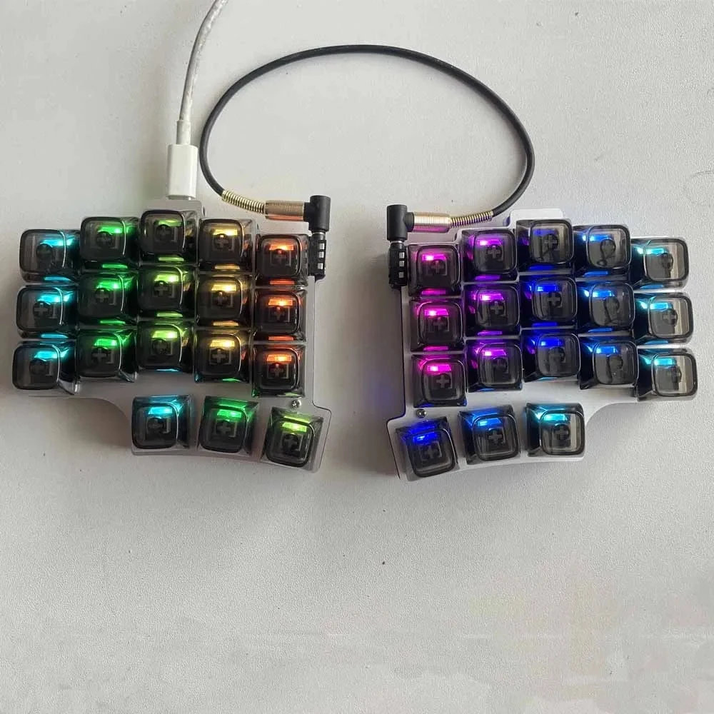 Wired S35 Split Keyboard Customized Type-c Single Mode RGB 36keys VIAL Keymaps Ergonomics E-sports Gaming Office Split Keyboard