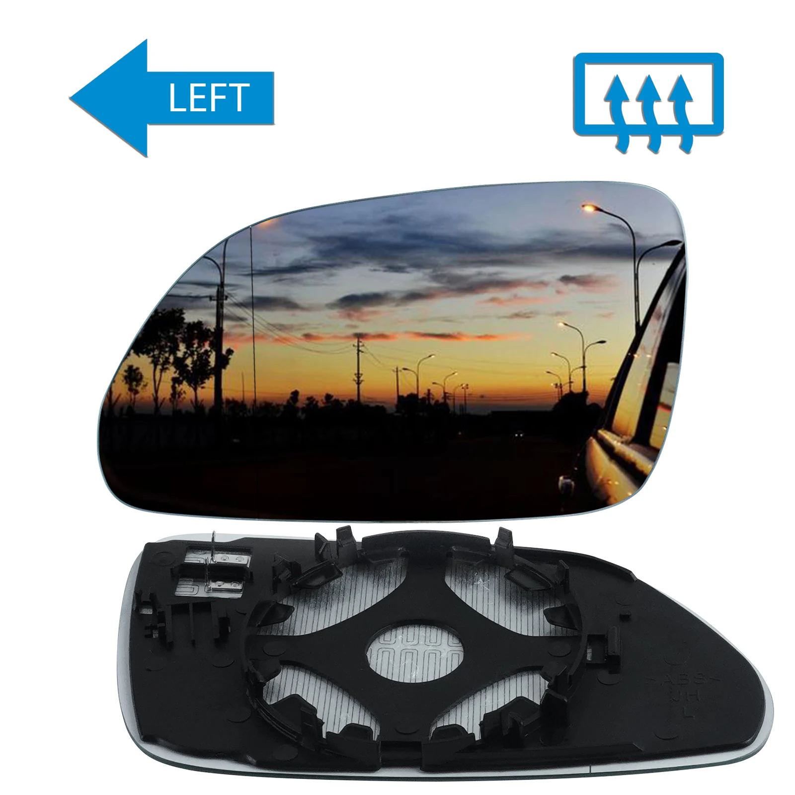 Front Left Side Wing Mirror Glass Heated Convex Upper For VW Polo MK4 9N 2005-09