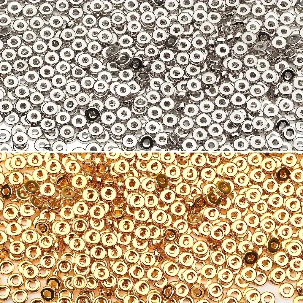 1500 stücke 6mm flache runde Abstands perlen Scheibe lose Perlen für DIY Armband Halskette Ohrringe Handwerk Schmuck herstellung Lieferungen