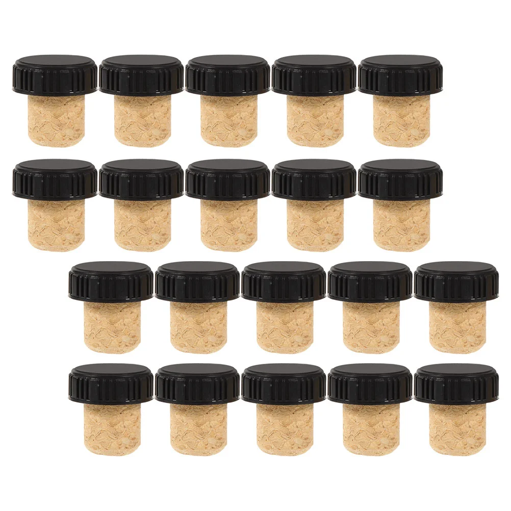 20 Pcs Bottle Cork Closures Plugs Wooden Stoppers Sealer Sealing Bulk Collection