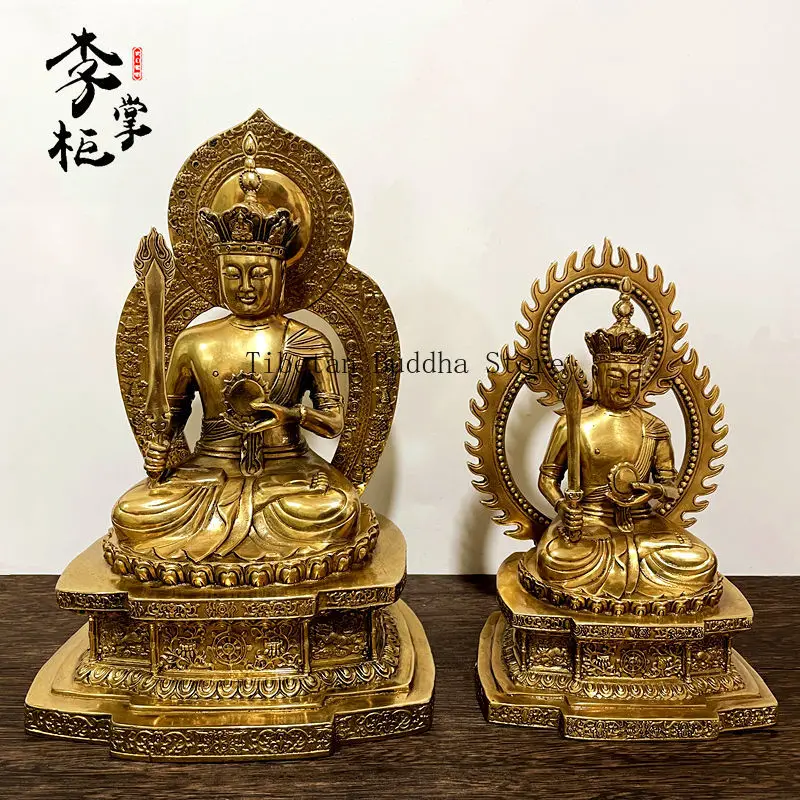 Tibetan Tantra Large Pure Copper Void Tibetan Bodhisattva Buddha Statue Brass Niu Hu Zodiac Guardian God Household Devotion Orna