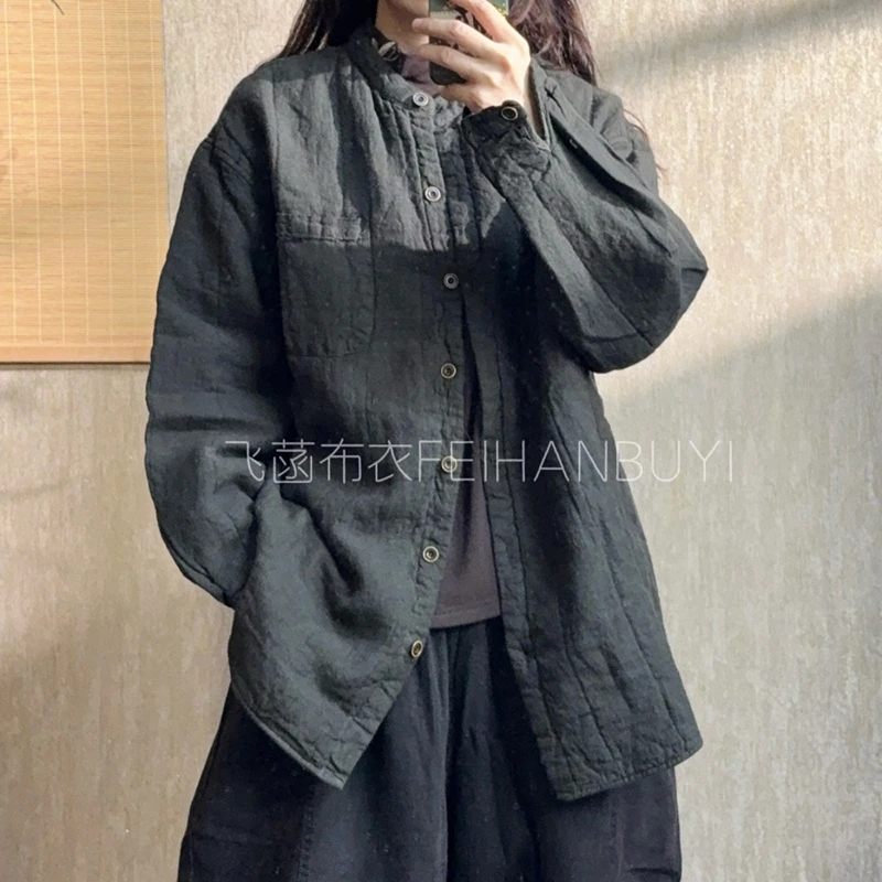 الفنون نمط 2025 جديد وصول الخريف الشتاء المرأة واحدة الصدر سترات طويلة الأكمام س الرقبة نوعية جيدة القطن معاطف غير رسمية F194 #3