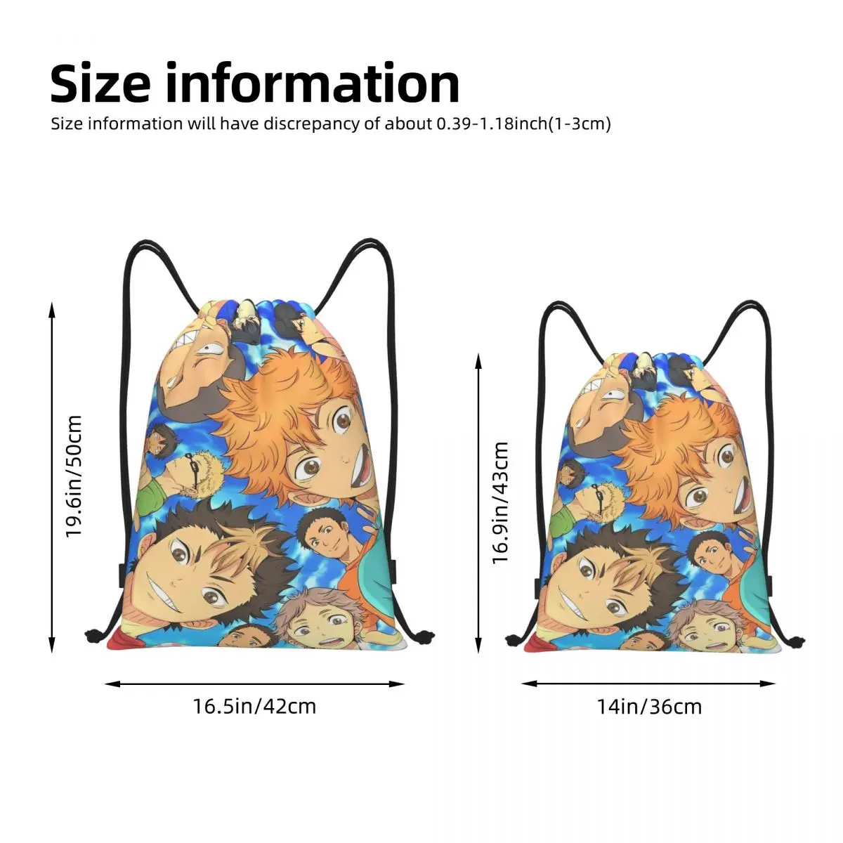 Anime Chłopiec Siatkówka Haikyuu Worki ze Sznurkiem Plecak Sportowy Torba Gimnastyczna Worki na Ćwiczenia