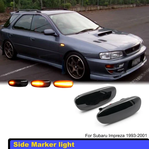 Para Subaru Impreza 1993-2001, luces LED de posición lateral dinámicas sin errores, 2 uds., luces indicadoras de señal de giro secuenciales de ámbar puro