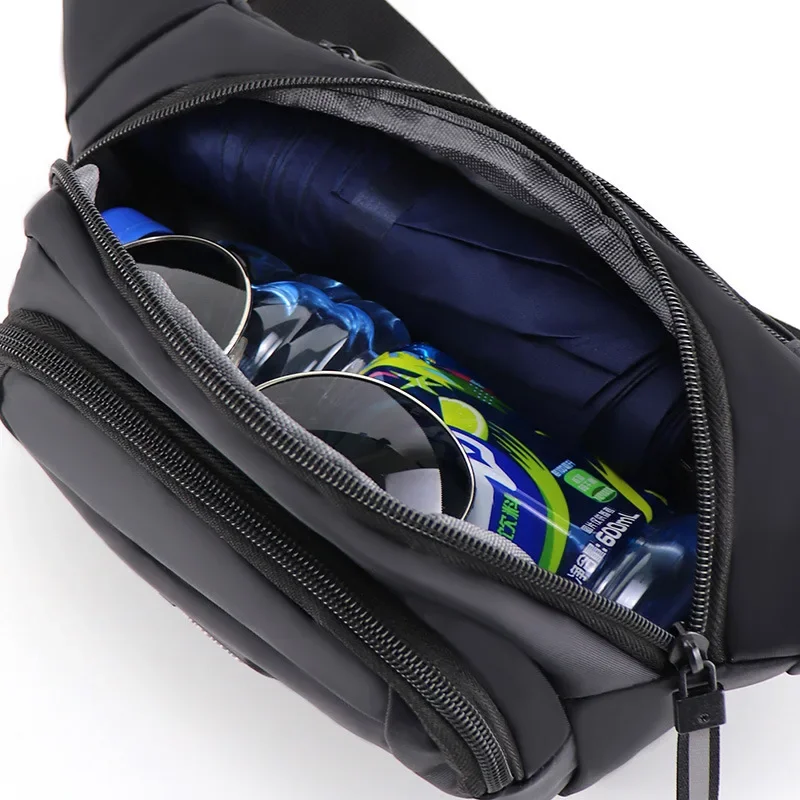 Large-capacity Waist Bag Men's Sports Mobile Phone Bag Women's Waterproof Running Messenger Business Cashier Wallet Chest Bag