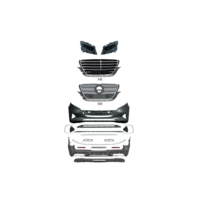 Front Grill  Bumper Side Skirt Rear  Body Kit For Mercedes Benz Vito