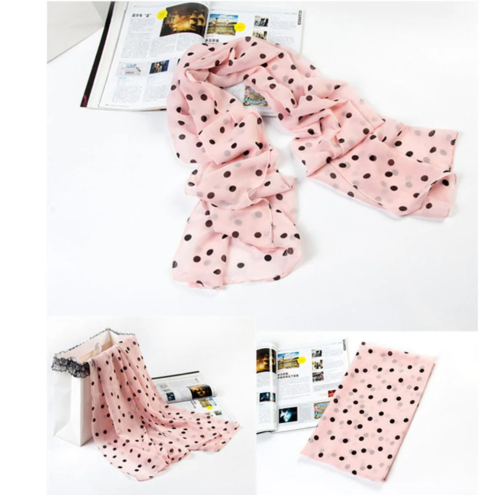 

Chiffon Dots Sunscreen Shawl Scarf Wrap Summer Scarf Sun Block Lightweight Long 150x48cm Cool Comfortable Daily Wear