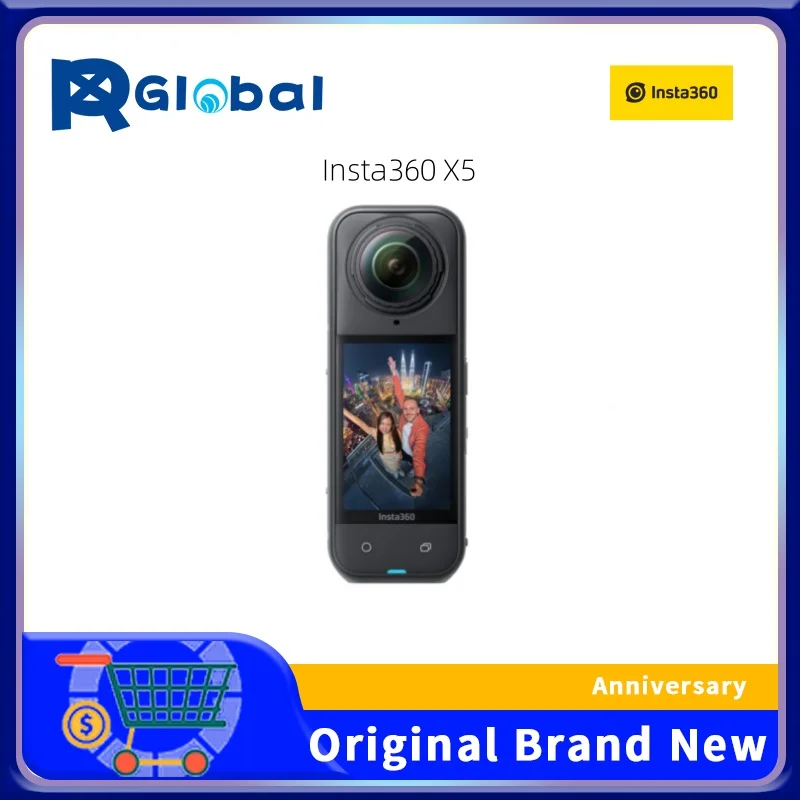 Insta360 X5 - Waterproof 8K 360° Action Camera, Invisible Selfie Stick Effect,Triple AI Chip Design,Built-in Wind Guard,