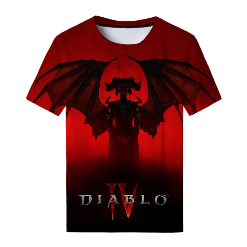 Summer Game Diablo 4 3D Print T-Shirts Streetwear Men Fashion Casual Oversized O-Neck Short Sleeved T Shirt Tees Tops Clothing