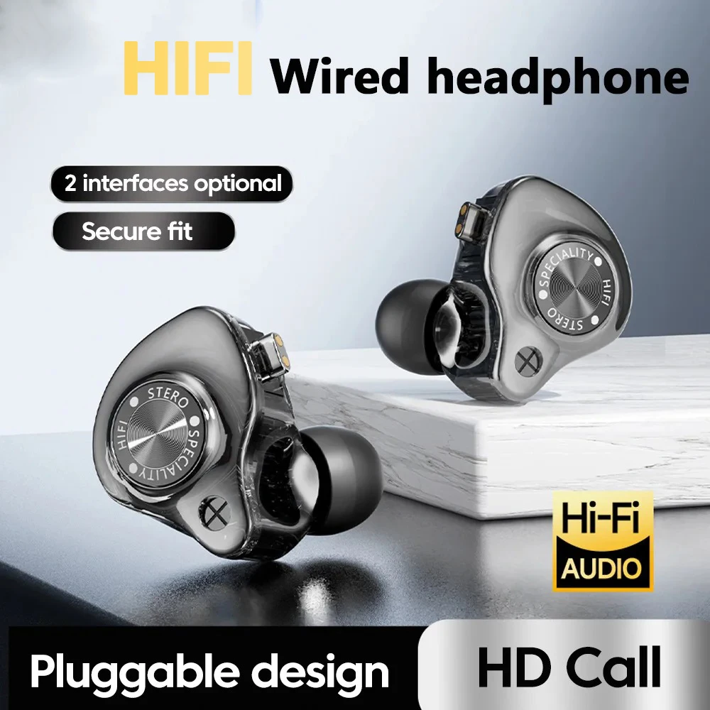 

EARDECO Wired Earphone 3.5mm/Type-C In Ear HiFi Wired Headphones Bass Stereo Game Wired Earphone Music Earplugs Noise Cancelling