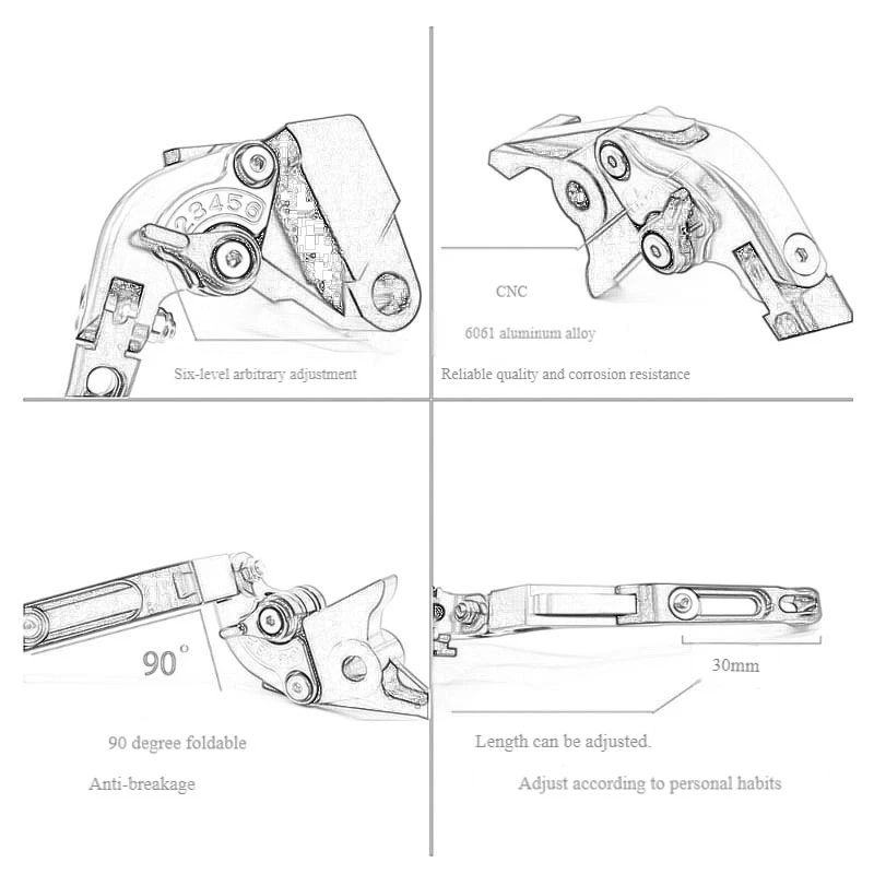 For Ducati Monster 659 696 795 796 ABS Scrambler 800 1100 Motorcycle Clutch Lever Brake Lever Adjustable Folding Levers