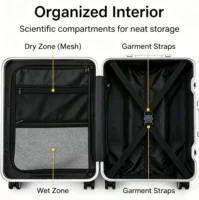 BunyFly Aluminum Frame Boarding Laptop Trolley Case 20 Inch Front Opening  Suitcase Cabin Luggage Bag 3