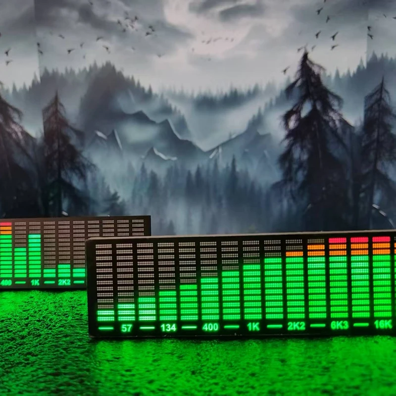 Multi-mode LED Level Indicator Music Spectrum Display Atmosphere Light Stereo Audio Rhythm Lamp VU Meter