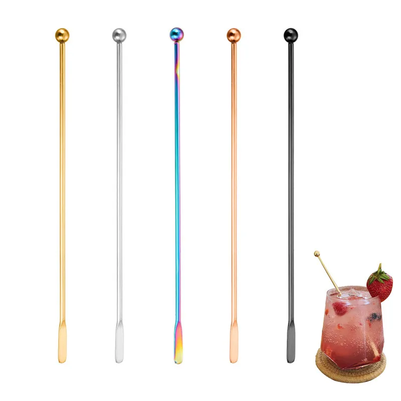 

Stainless Steel Cocktail Drink Stirring Sticks Reusable Bartender Wine Stirrer Puddler Muddler Mixer Party Bar Accessories