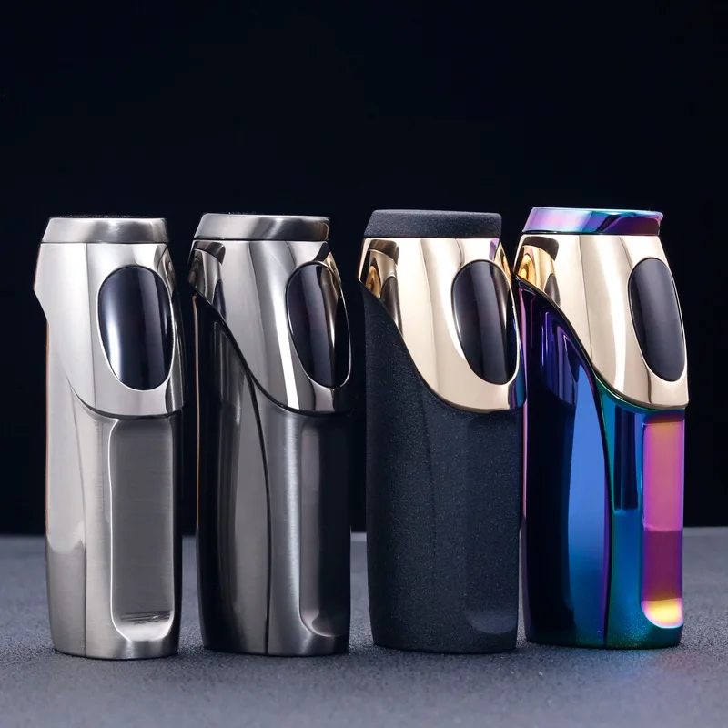 Jobon Direct Injection Three Flame Blue Flame Lighter Charging Gas Mixed Lighter Touch Sensing Electric Quantity Display Tools