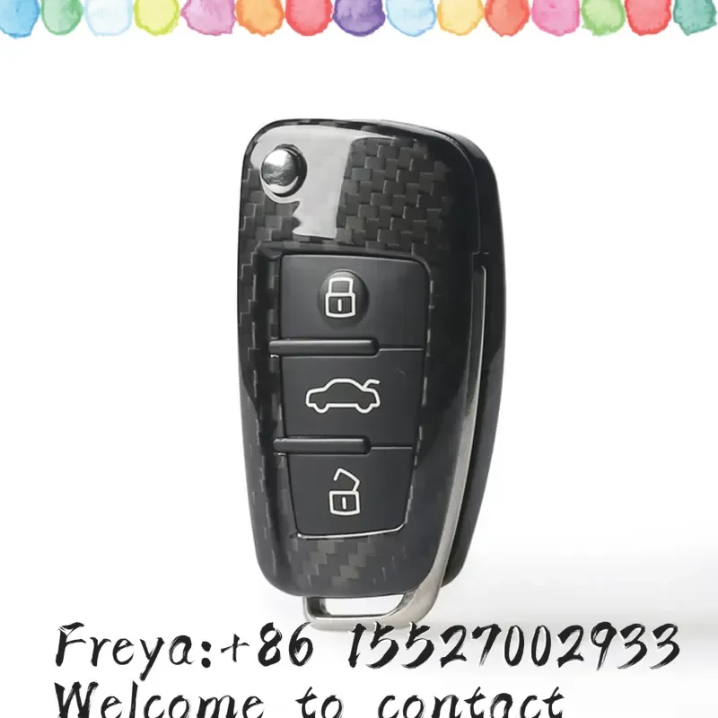 Carbon Fiber Remote Smart Auto Folding Key Fob Case Shell Cover Cap For A3 A4 TT TTS 8J R8 Q3 Q5 Q7 A1 8X RS3 S3 8P A6