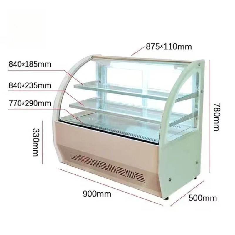 Cake Display Glass Showcase - Bakery Refrigerator Pastry Chiller for Cake Shop