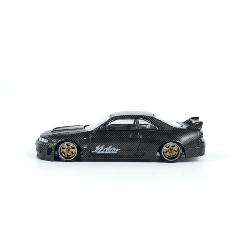 MINI GT 1:64 KAIDO House Nissan GTR R33 modelo de simulación de aleación de fibra de carbono, juguetes de colección para niños, regalos para niños