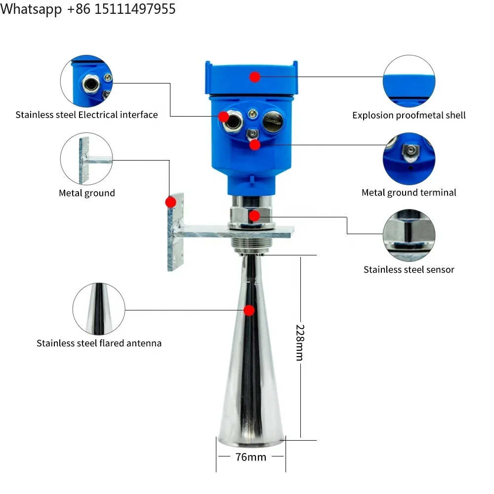 High Quality 30m Water Radar Level Gauge Measurement Device Liquid Level Sensor