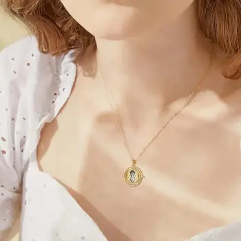 哈利波特主題新款時間轉換器項鍊,魔杖造型,帶有沙漏和金色飛賊吊墜,三角形項鍊,朋友生日禮物 8 最佳銷售 潘朵拉哈利波特 - №7