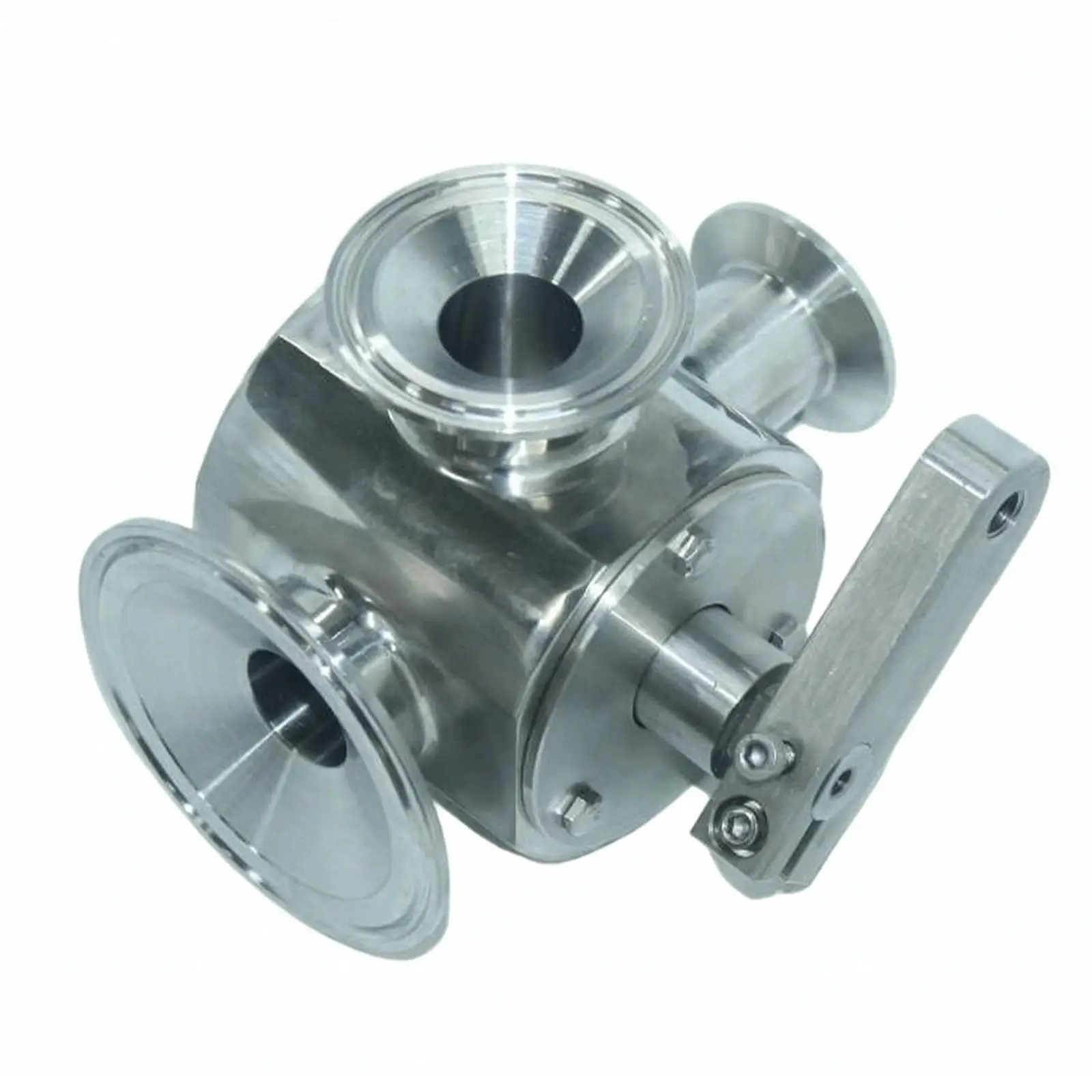 Stainless Steel 304 Triple Port Rotary Control Valve for Filling Equipment Stream Path Adjustment Food Grade Build