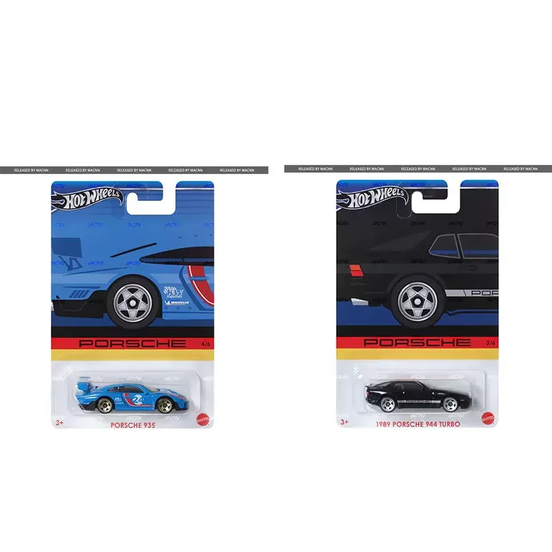 Hot Wheels-Porsche série brinquedos para menino, 1:64 Diecast, Porsche, 911, 935, 718, Cayman GT4, 944 Turbo, presente de aniversário, original