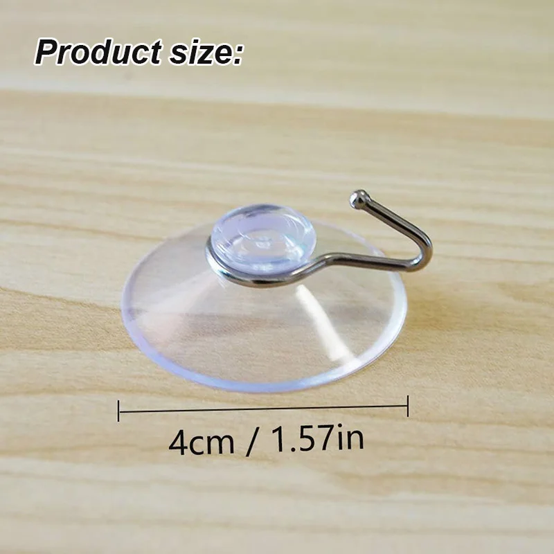 5/10Pcs Suction Cup Hooks 20/30/50mm Clear Sucker Cup Sucker Hooks Clothes Coat Hanging Hook For Kitchen Bathroom