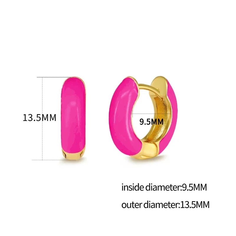 1 Pair New Fashion Color Enamel Women Earrings 2025 Trend Multicolor Small Circle Ear Rings Simple and Fresh Hoops Jewelry Gifts