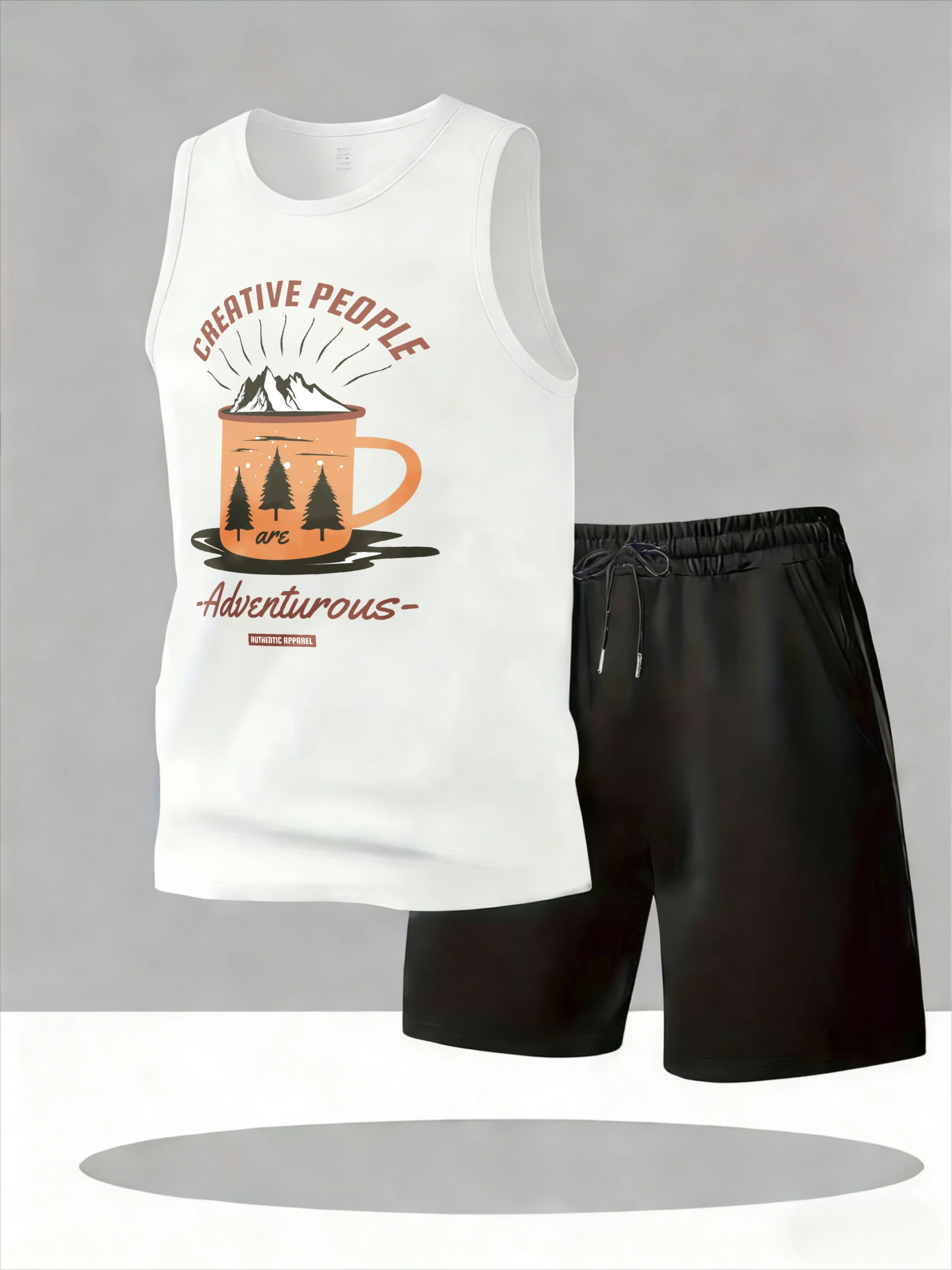 

Men's Tank Top Sets 2026 Summer Quick drying running seaside men's chandals Y2k tracksuits Breathable oversize crewneck sports