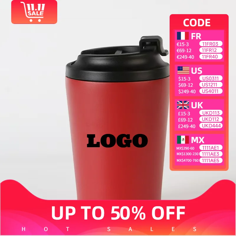 

Customized Logo Vacuum Flask Coffee Mug - 360ml/12oz Stainless Steel Insulated Water Bottle for Car Travel