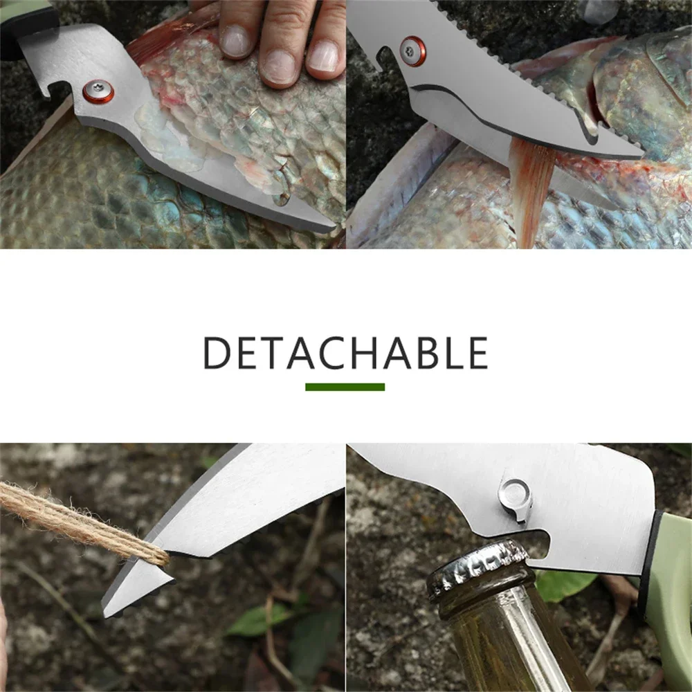 Multifunction Tactical Scissors Survival Gear Camping Equipment Steel Kitchen Scissors Fish Cutter Pruning Shears Hand Tools