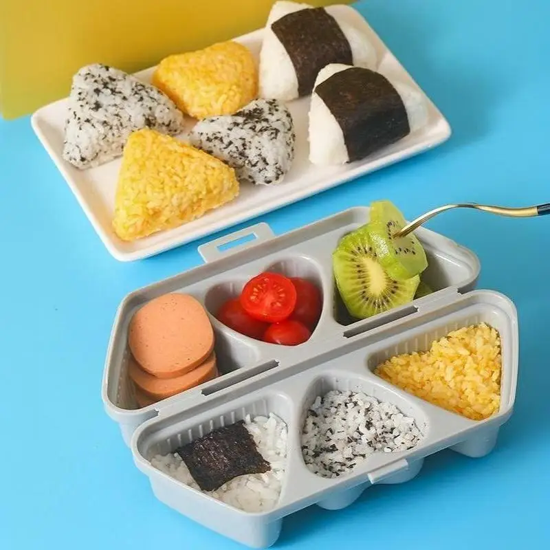 1Set 6 In 1 Trilater Form For Rice Ball Sushi Mould Sushi Bento Box Kitchen Party Supply Mold For Kids Sushi Making Kit
