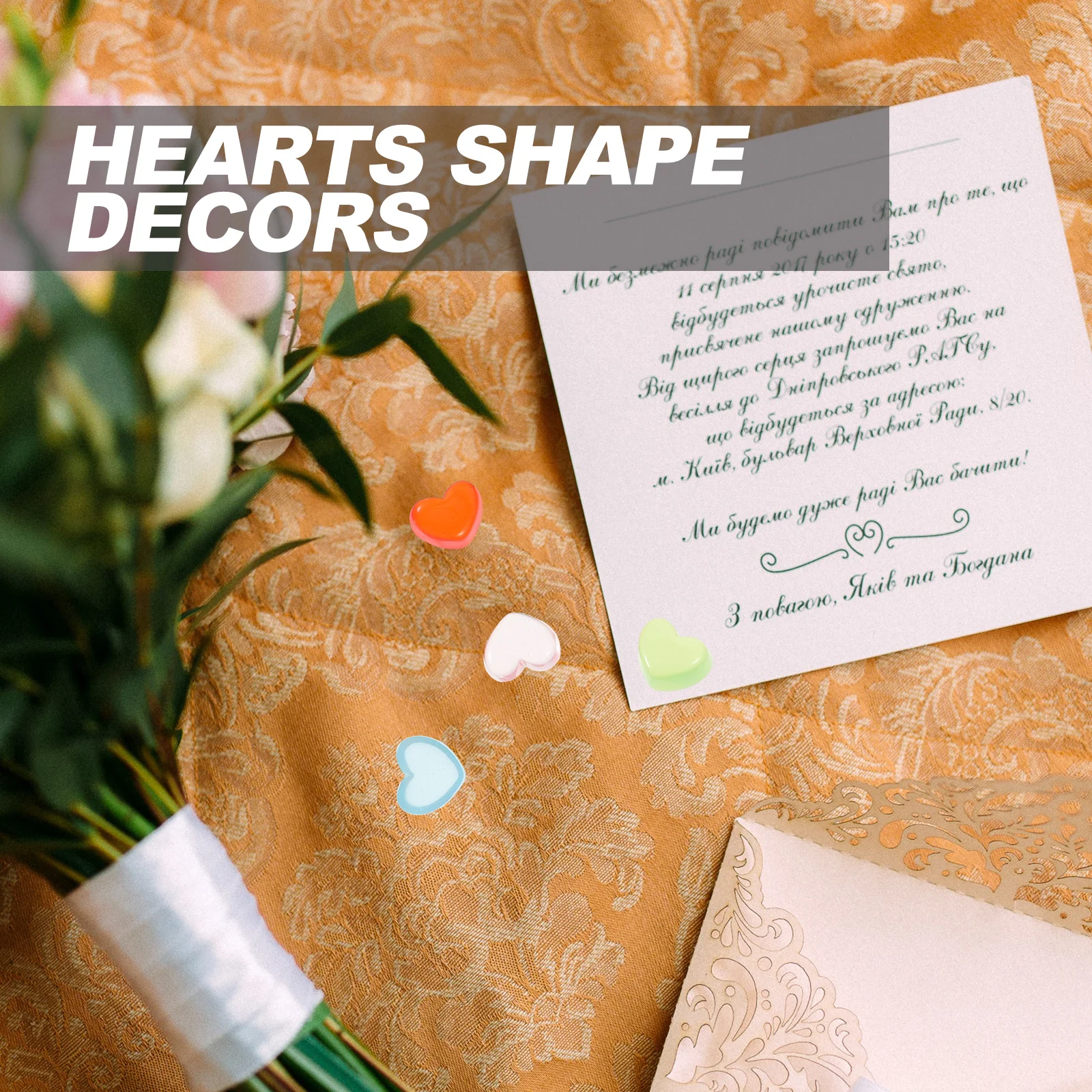 

100Pcs Colorful Resin Heart Charms Mini DIY Decor for Phone Cases Hair Accessories Vase Fillers Table Scatters