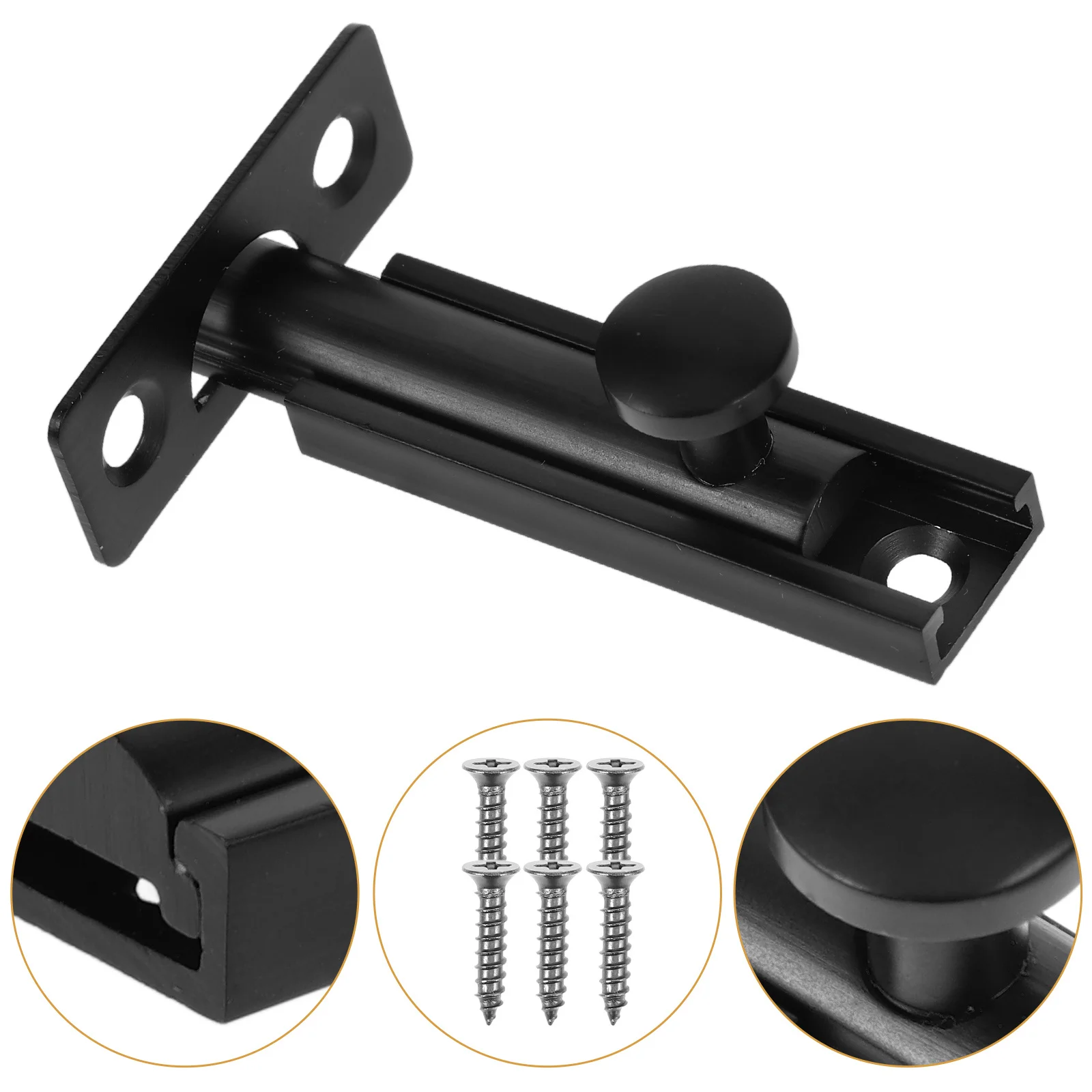 

Security Door Latch No Drilling Required Sliding Bolt Lock for Home Bathroom Bedroom Kitchen Heavy Duty Metal Lock Latch