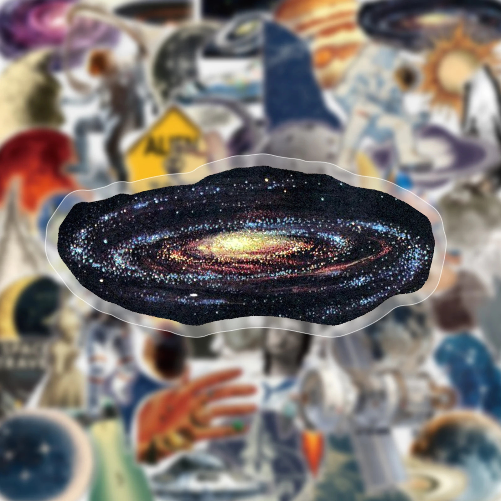50PCS Retro Astronaut Graffiti Stickers Starry Planet Fashion DIY Guitar Phone Laptop Suitcase Water Cup Skateboard Decals ﻿