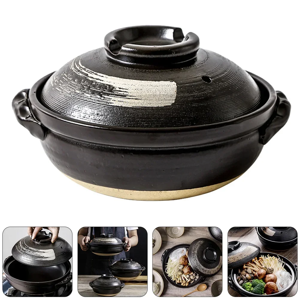 Pot Ceramic Clay Cooking Casserole Japanese Stew Soup Lid Earthenware Hot Pots Korean Stockpot Dish Pan Cookware Stock Chinese