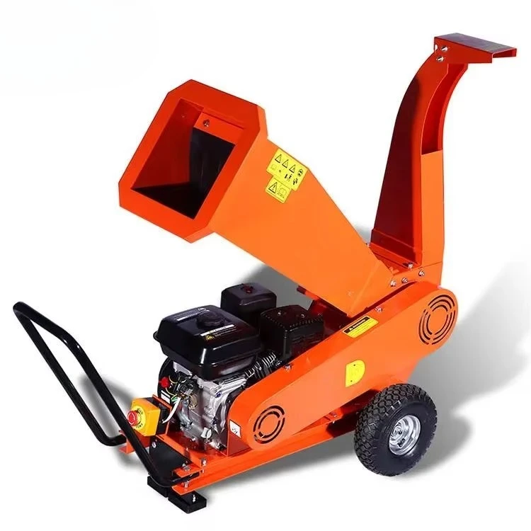 Customized Wheeled Wood Chipper Petrol Engine Driven Shredder Easy Mobility High Efficiency Garden Yard Farm Use