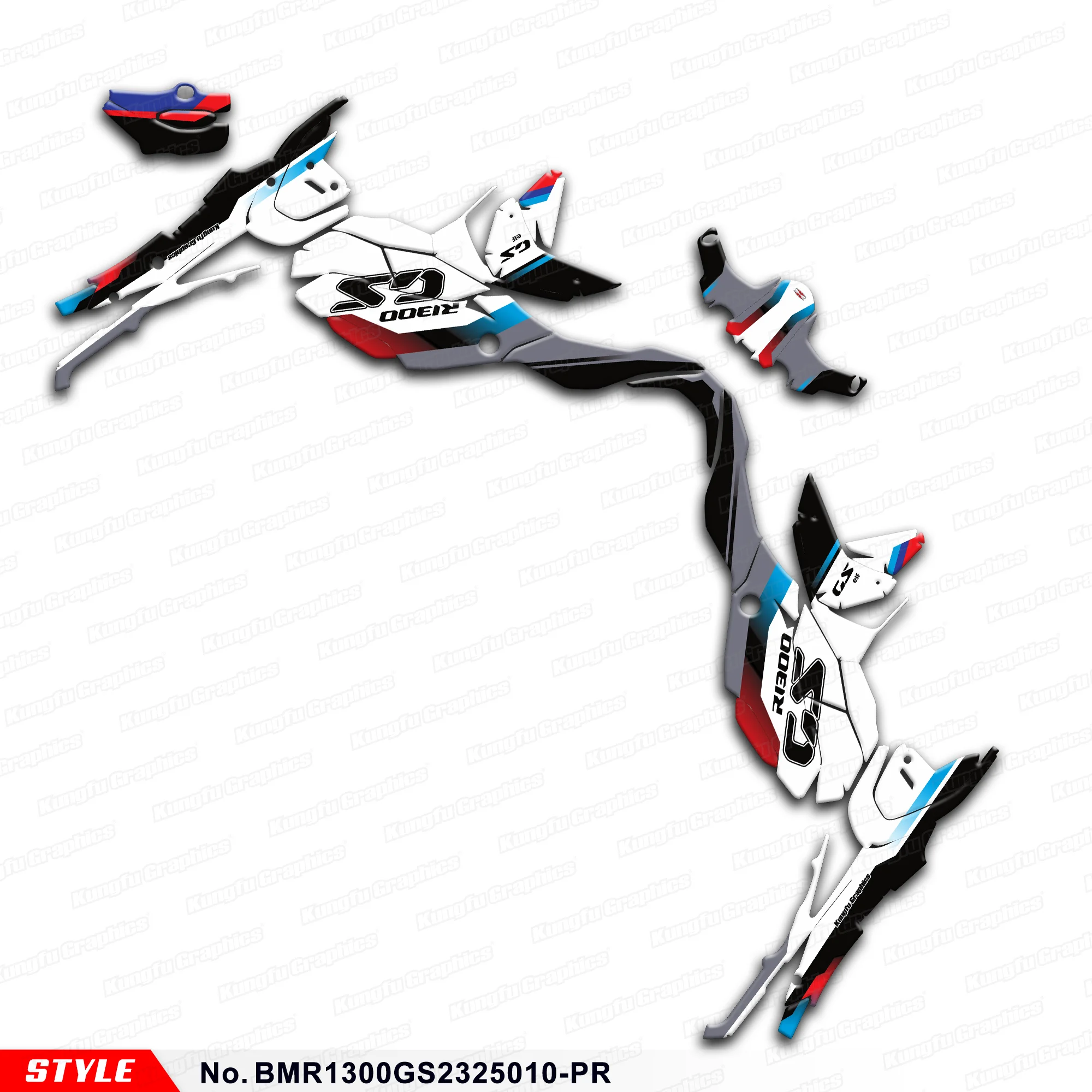 JY RACING Motorcycle Sticker Sheet Adhesive Decals for R1300GS R 1300 GS 2023 2024 2025, Decoration, BMR1300GS2325010-PR