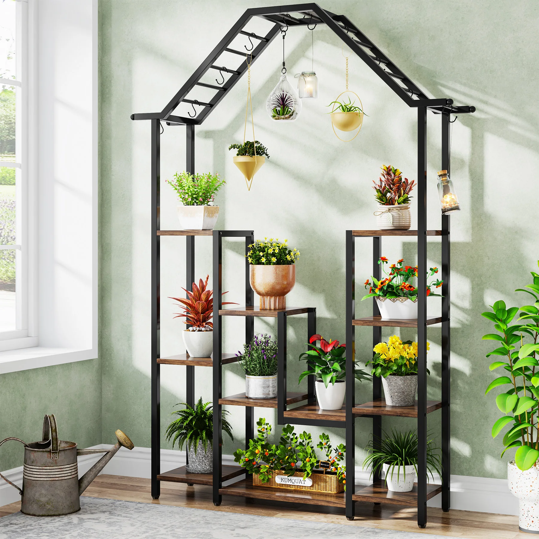

11 Tier Plant Stand Holder Flower Pot Shelves Planter Shelf Display Rack Storage Organizer for Balcony Garden