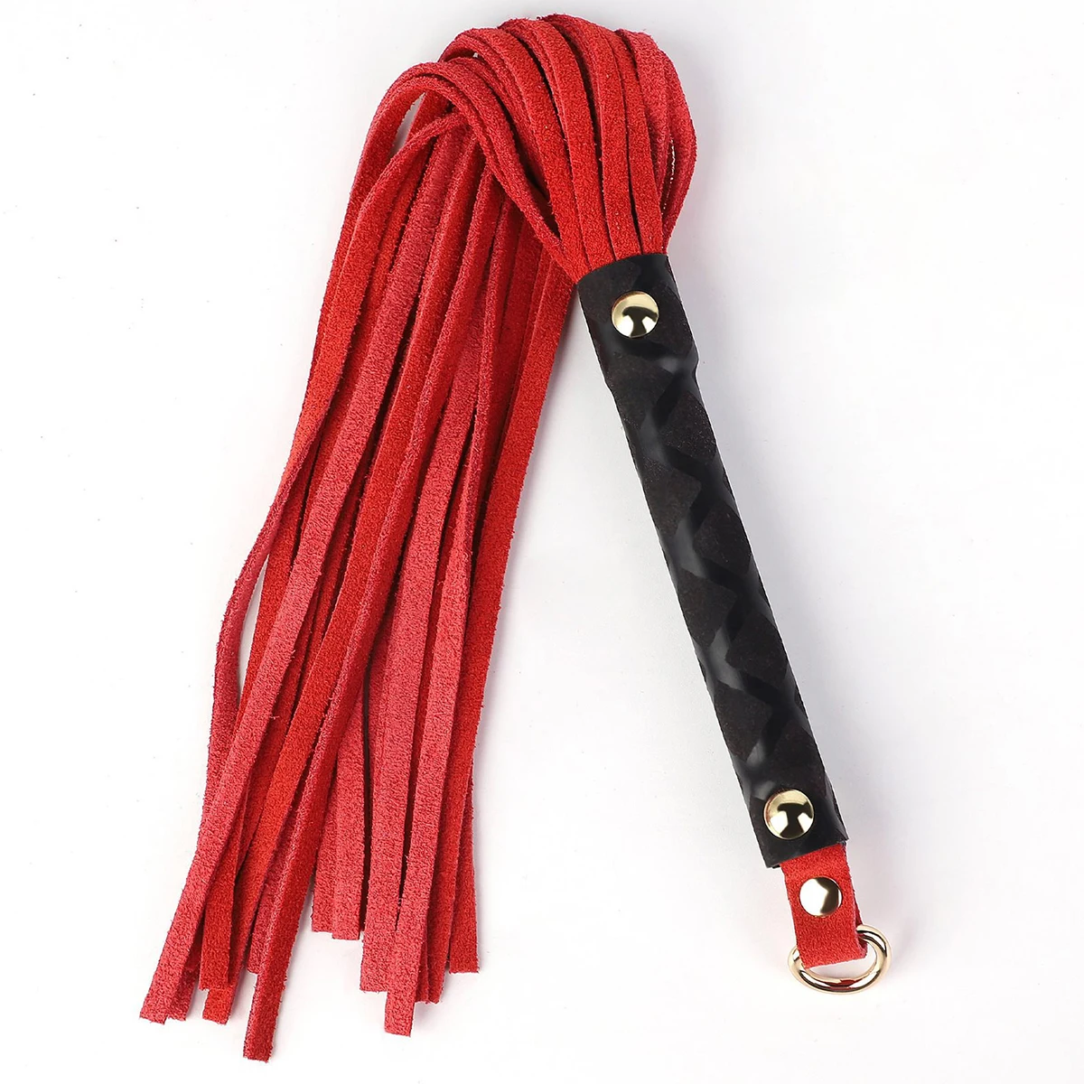 39CM Premium Genuine Leather Suede Flogger Horse Training Crop Whip Suede Leather Covered Handle