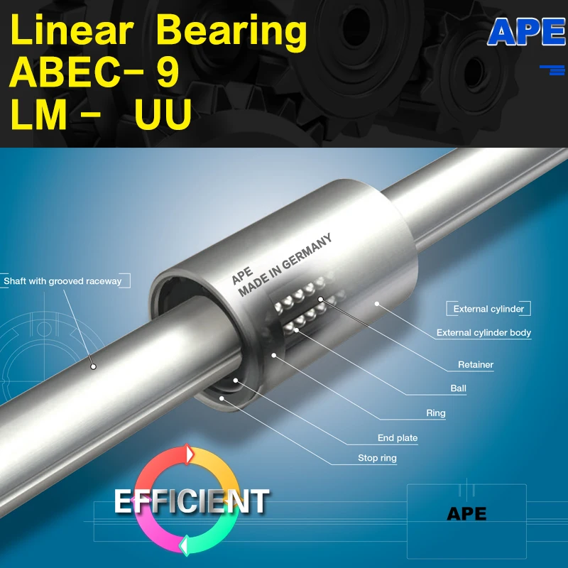 4PCS APE Bearing LM8UU LM3UU LM10UU LM16UU LM6UU LM12UU LM4UU LM5UU Linear Bushings CNC Linear Bearings Linear Axis Parts