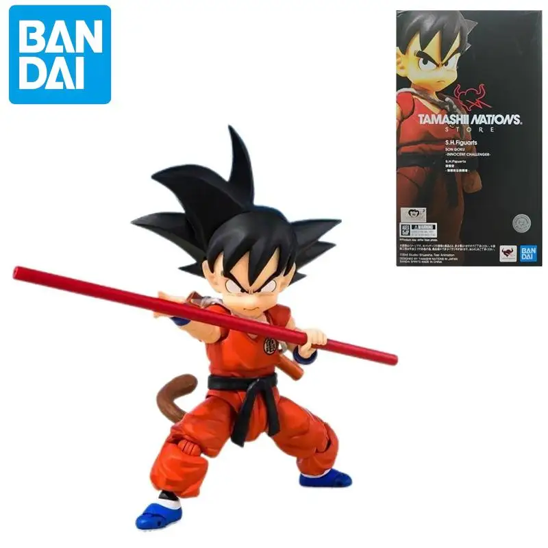 Genuine S.h.figuarts Son Goku Innocent Challenger Dragon Ball Tamashii Store Exclusive 10Cm Action Figure Collector Figurine Toy