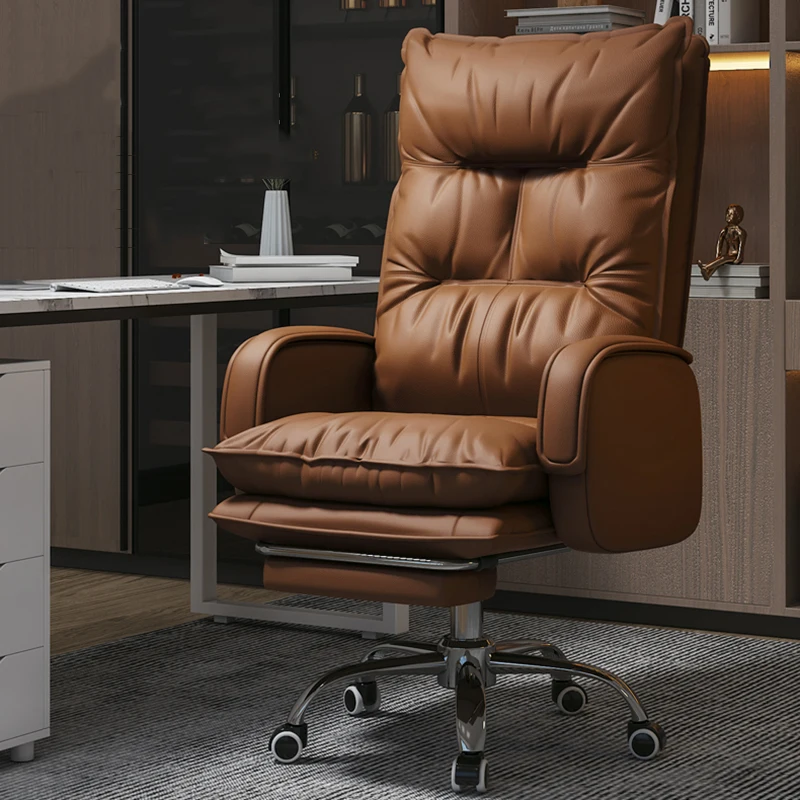 Black Support Office Chair Fancy Recliner Adjustable Modern Comfy Chair Mobile White Leather Sillas De Oficina Office Furniture