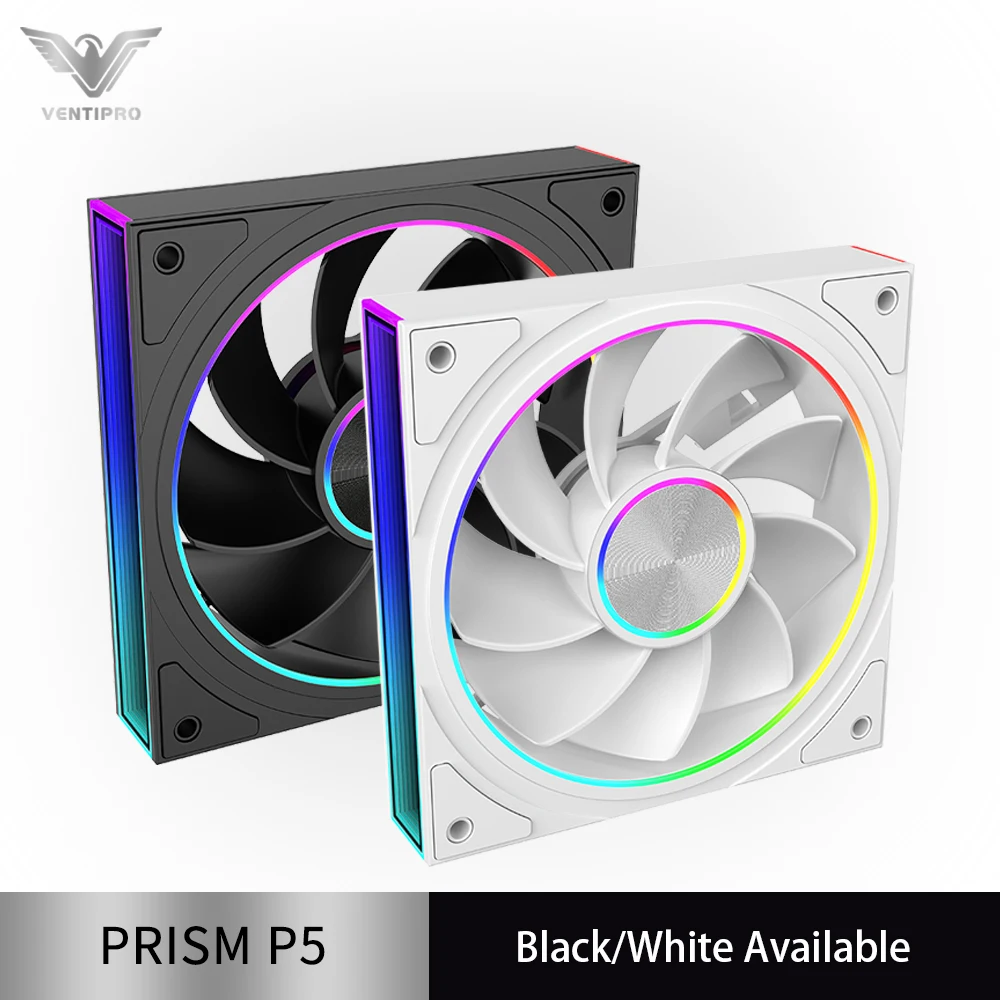 

PRISM SERIES-P5 120mm ARGB PWM Case Fan, Axial CD Pattern Design Hydraulic Bearing Quiet PC Cooling Fan