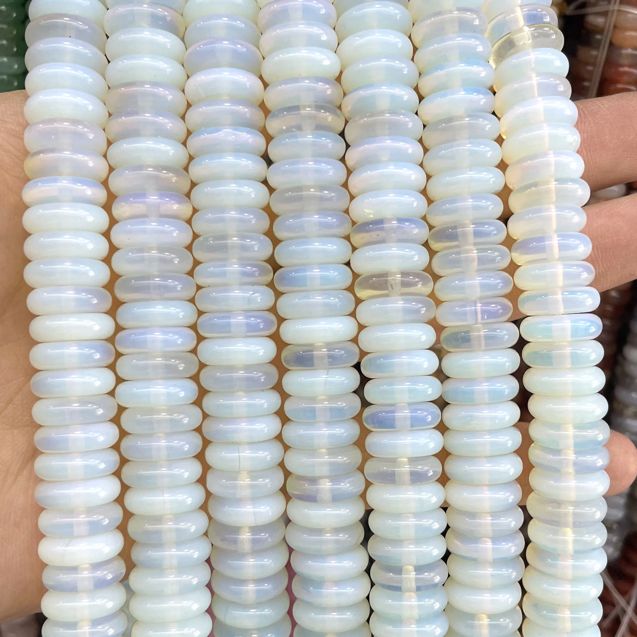 4X12MM Naturstein Rondelle 7 Chakra Quarz Jaspis Achate Flache Runde Spacer Perlen Für Schmuck Machen DIY armband Zubehör – Detail 12