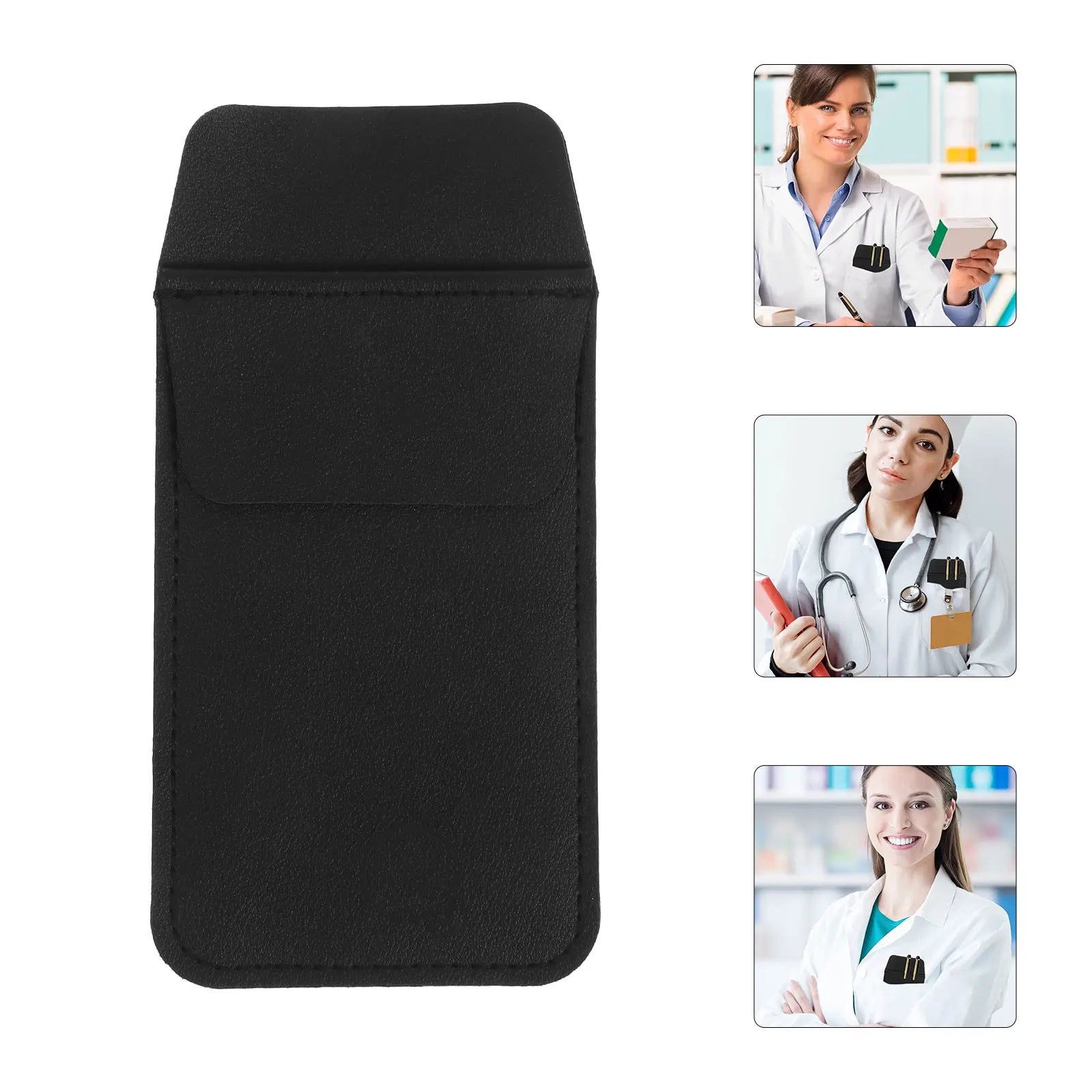 

2pcs Pen Sleeve For Nurse Doctor Insert Type Pencil Storage Organizer Pu Material Reusable Pocket Protector Small Doctors Pen